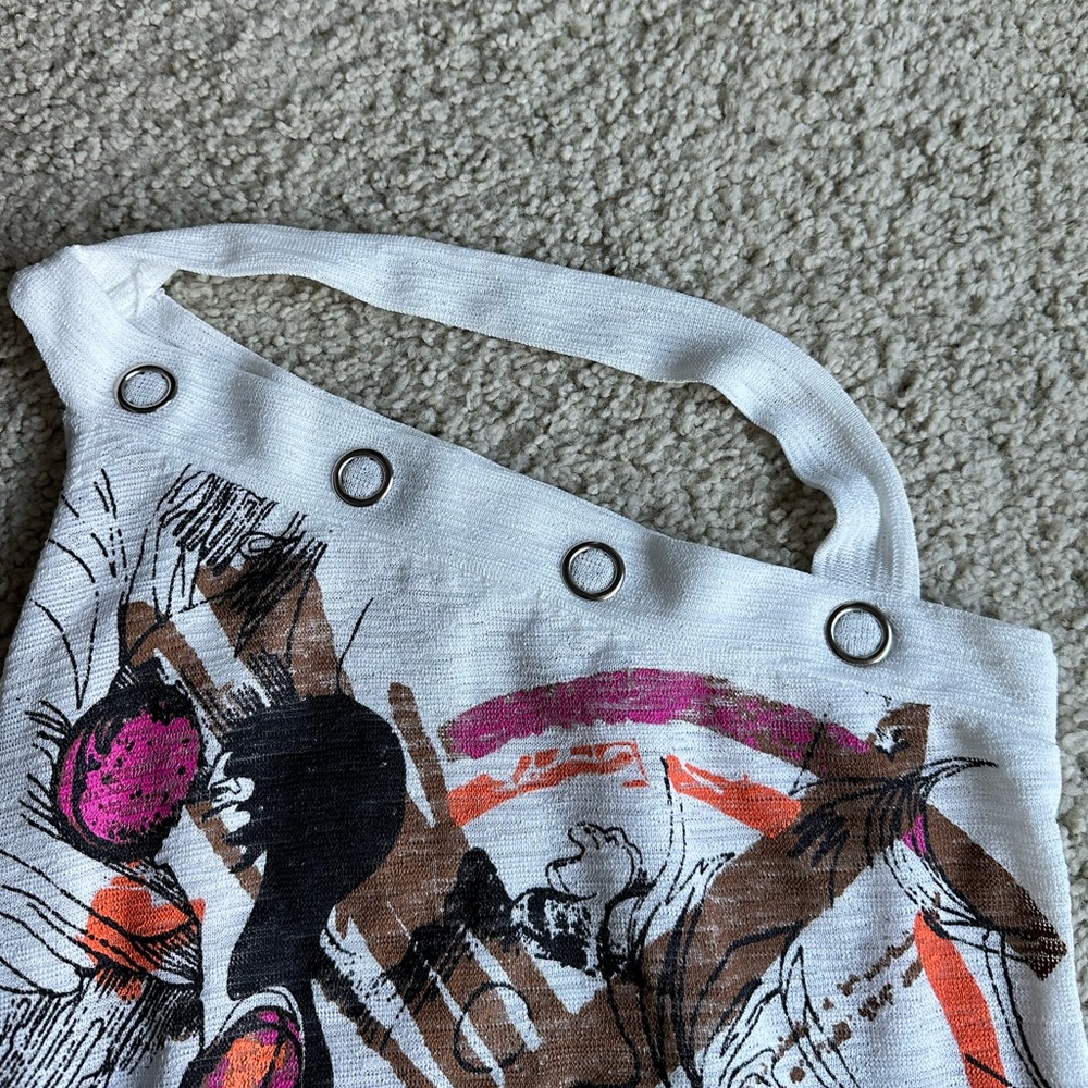 Abstract Art Mesh Halter Top - Picture 3 of 5